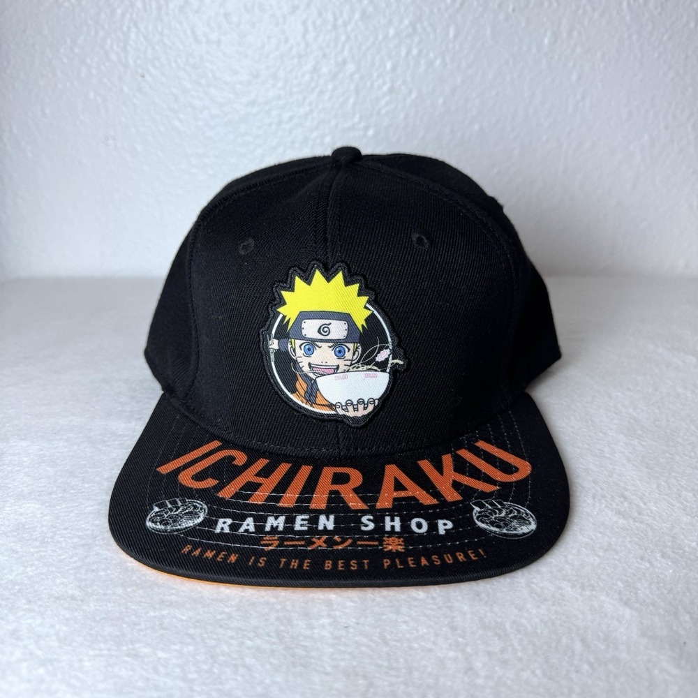 Naruto Shippuden Ichiraku Ramen Shop Snapback Hat Black Anime Cap NWOT